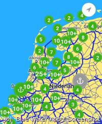 Mit der Blue Water App kann man in vielen niederländischen Yachthäfen Anmeldung und Bezahlung bequem erledigen. (c)  Blue Water App / Screenshot